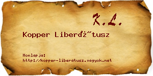 Kopper Liberátusz névjegykártya